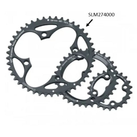 Stronglight CHAINRING - MTB "STRONGLIGHT", 44T, 7075 CNC Black CT2 - 104mm BCD, 4 Hole for 9 Spd