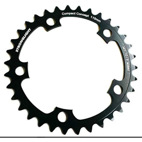 Stronglight CHAINRING - ROAD "STRONGLIGHT", 36T, 5083 Black - 110mm BCD, 5 Hole for 9/10 Spd