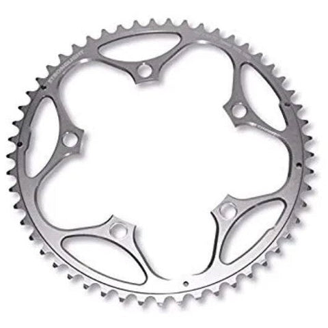 Stronglight CHAINRING - ROAD "STRONGLIGHT", 52T, 7075 CNC Silver - 130mm BCD, 5 Hole for 9/10 Spd