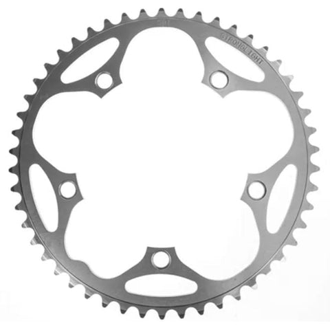 Stronglight ROAD CHAINRING, STANDARD TYPE S - 5083 SILVER, 9/10 speed, 130 BCD Outer.50T, 5 arms, A Stronglight , CHAINRING - 267024 (Does NOT have Pickup Points)