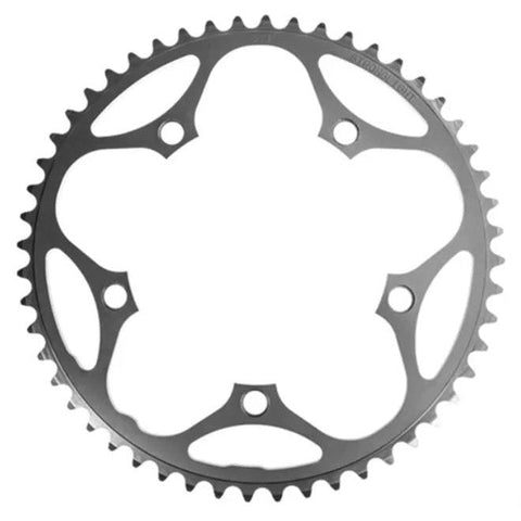 Stronglight ROAD CHAINRING, STANDARD TYPE S - 5083 SILVER, 9/10 speed, 130 BCD Outer.52T, 5 arms, A Stronglight , CHAINRING - 267028 (Does NOT have Pickup Points)