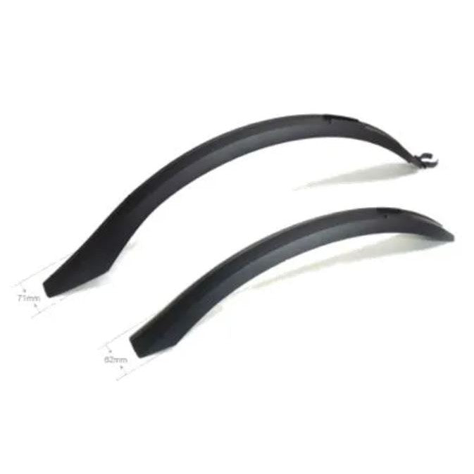 Sunnywheel MUDGUARD SET 26-29ER, Front & Rear, plastics Clip-on, 65mm/63mm width, BLACK