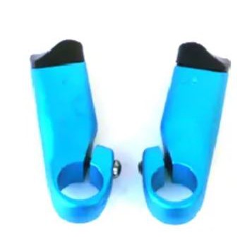TranzX Bar Ends, BLUE, short type, 70mm, thumb grooves