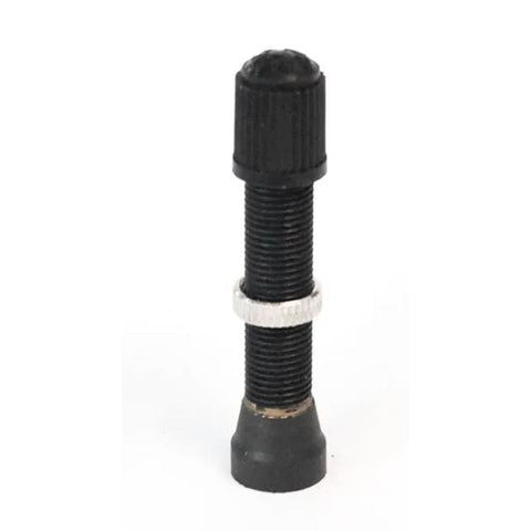 Tubeless schrader valve, L: 45mm, brass, black. Sold individually - no packaging - No barcode.