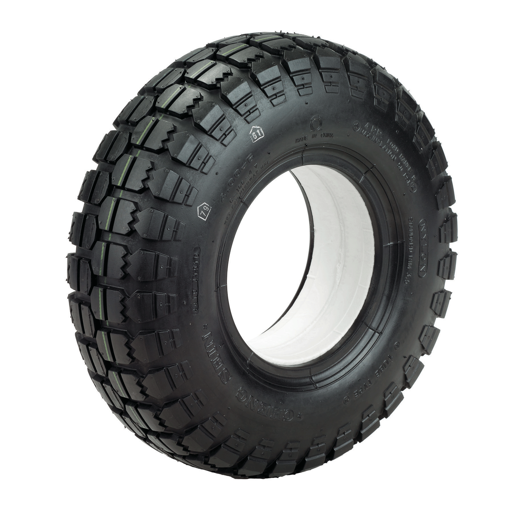 Tyre 4.00-6 Black Solid Foam Filled. CST. Tread C-166