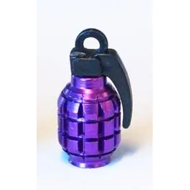 Valve Cap, alloy anodised Purple Grenade, A/V (Sold Individually)
