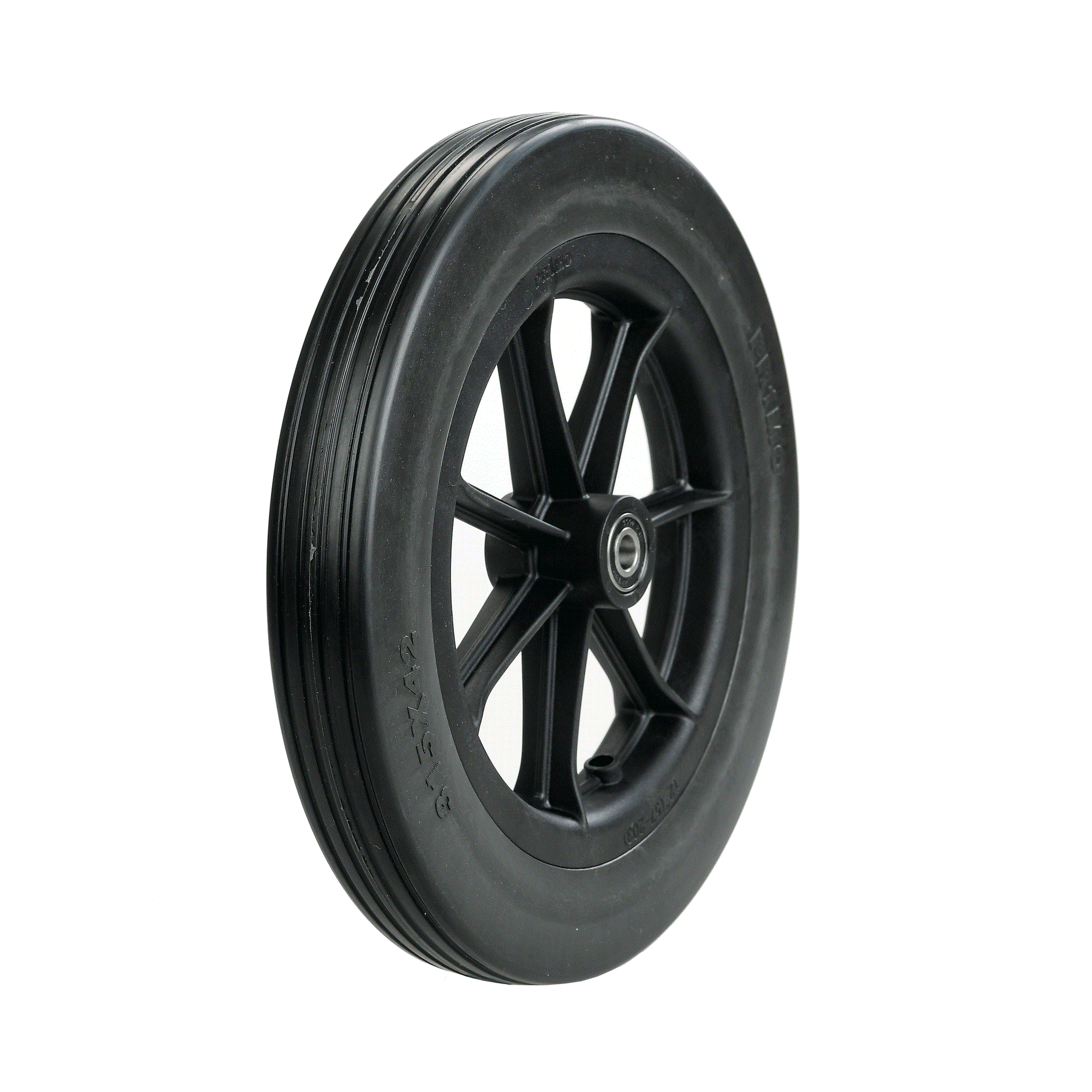 Wheel 12-1/2X1.50 Primo With Solid PU Tyre, Black