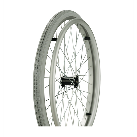 Wheel 22X1-3/8 Alloy With Push Rim & PU Solid tyre - 12mm bearing