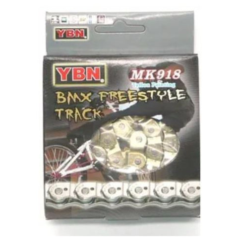YBN CHAIN - Half Link, 1/2 x 3/32 x 102L, Reinforced Top Plate & Solid Pins, GOLD (YBN MK-918N)
